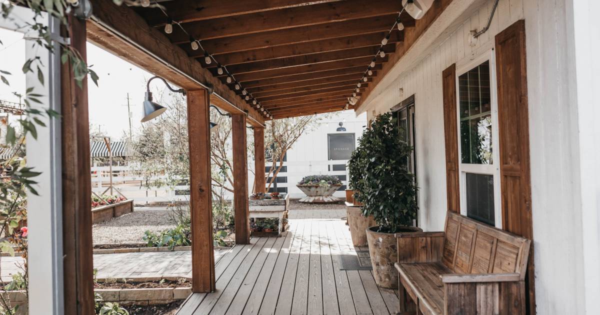 cedar beams on front porch